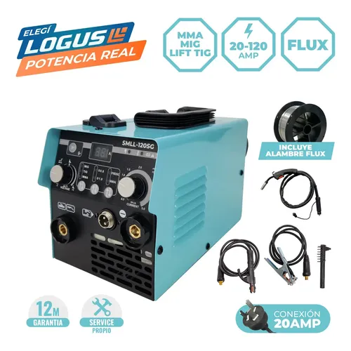 Soldadora Logus Lite SMLL-120SG 20-120amp MMA/ MIG/ LIFT TIG