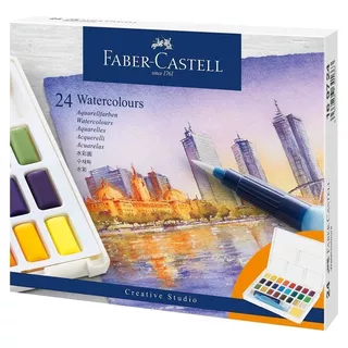 Acuarelas Faber Castell Estuche Portátil Con 24 Colores