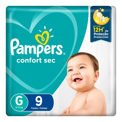 Pañales Pampers Confort Sec Max  G x 9 unidades