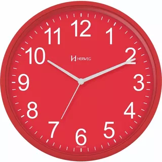 Relógio De Parede Vermelho 26 Cm - Herweg - 660111269