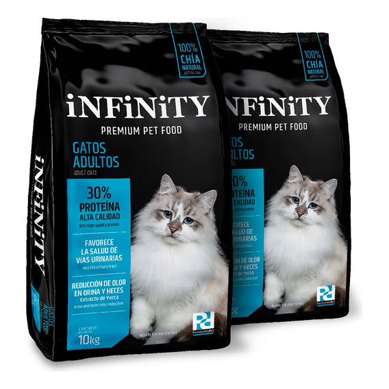 Alimento Gatos Adultos Infinity Premium. 2 Bolsas X 10 Kgs