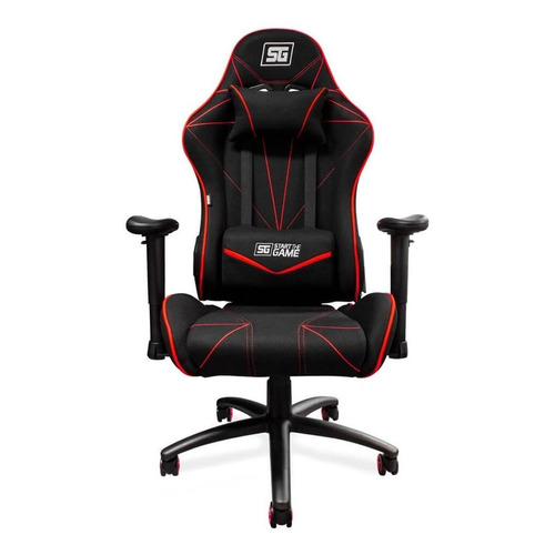 Silla de escritorio Vorago CGC-500 gamer ergonómica  negra y roja con tapizado de tela