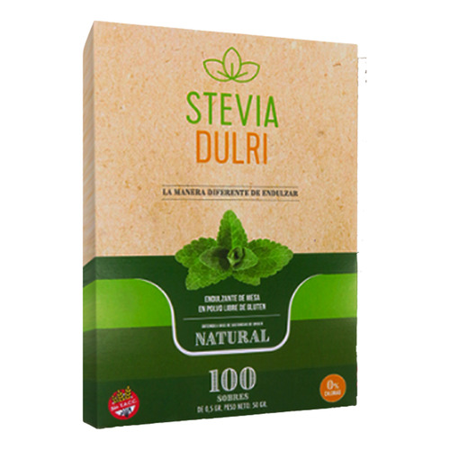 Edulcorante Stevia Dulri 100 Sobres 