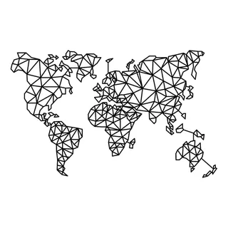 Mapa Mundi Para Parede Em Mdf 1181