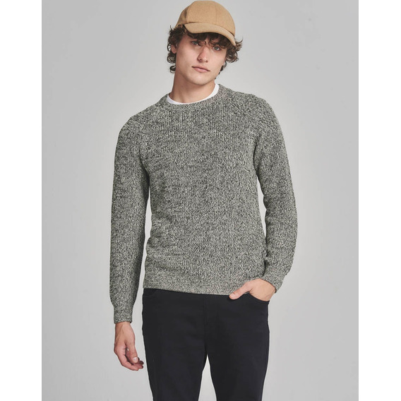 Sweater Obi, Escote Redondo, Hombre, Algodón, Militar Equus