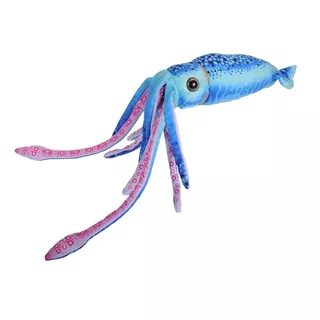 Increíble Calamar Gigante De Peluche Wild Republic Squids Color Azul