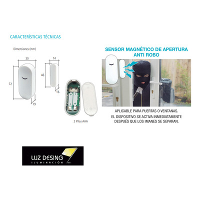 Sensor Magnetico Puerta/ventana At-sm P/ Alarma At-set Tbcin