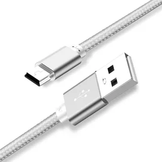 Cabo Mini Usb 2 Metros - Alta Velocidade E Versatilidade-v3 Cor Branco Prateado 2 Metros