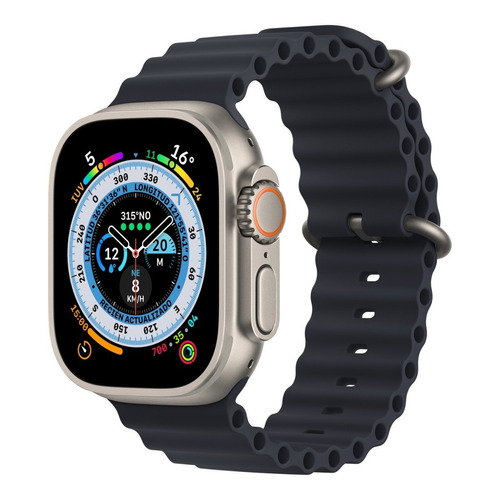 Apple Watch Ultra (gps+celular) - Correa Ocean Medianoche Color De La Caja Titanio/natural Color Del Bisel Negro