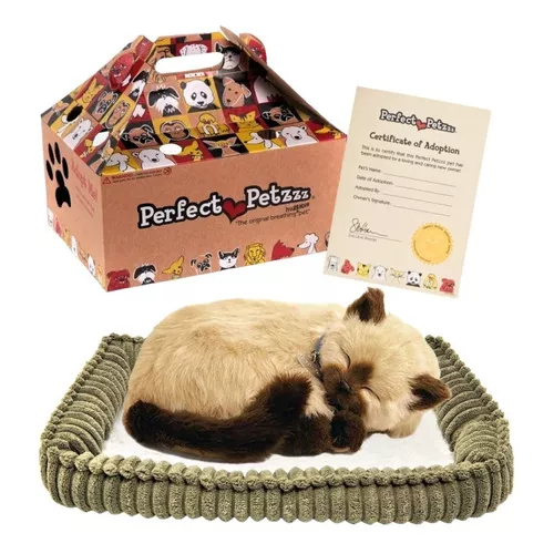 Gato Pelúcia Realista Perfect Petzzz Filhote Siames Caramelo