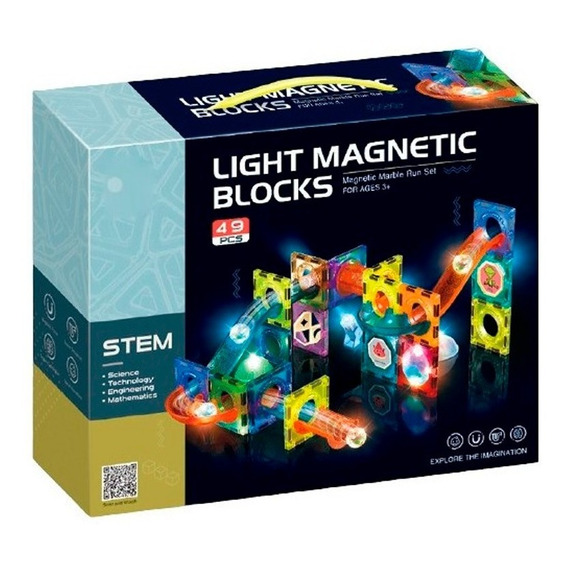 Bloques Construcción Magnéticos C/luces Pista Laberinto 49pz