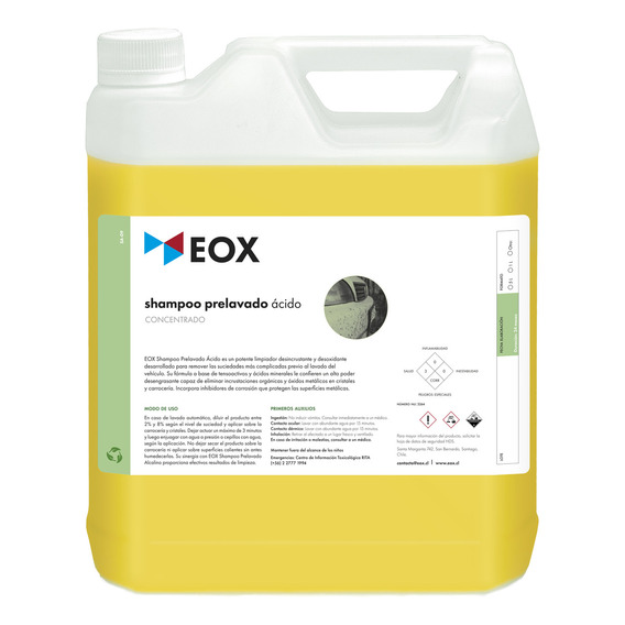 Shampoo Automotriz Concentrado Prelavado Ácido Eox 5 Litros