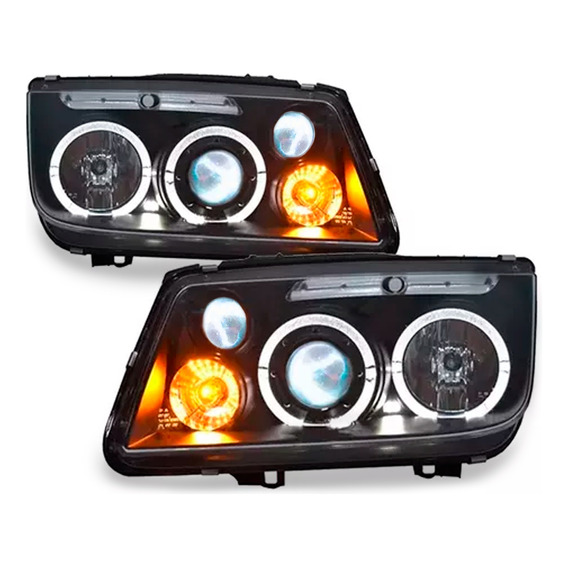 Faros Jetta A4 99-07 C/lupas Y Leds Precio X Par