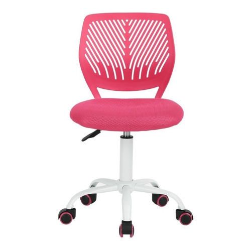 Silla de escritorio Home Make Furniture Carnation ergonómica  rosa con tapizado de mesh