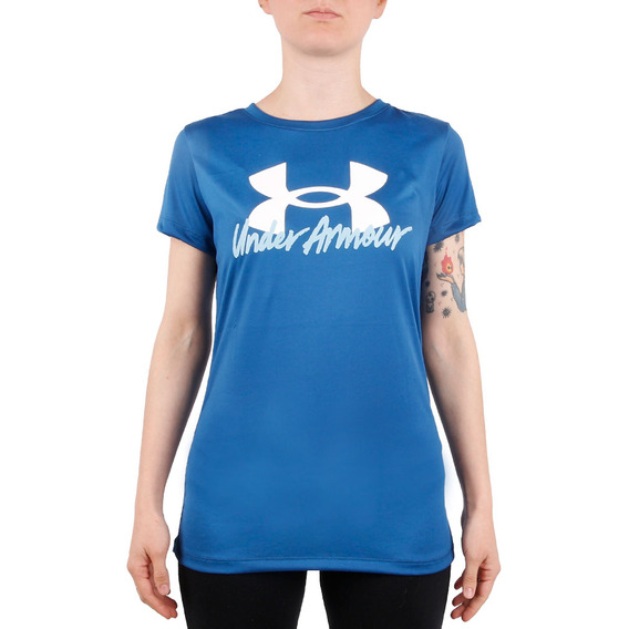 Remera Mujer Under Armour Camo Chest Azul Jj deportes