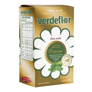 Yerba Mate Hierbas Serranas Verdeflor Premium Paquete Por 500g