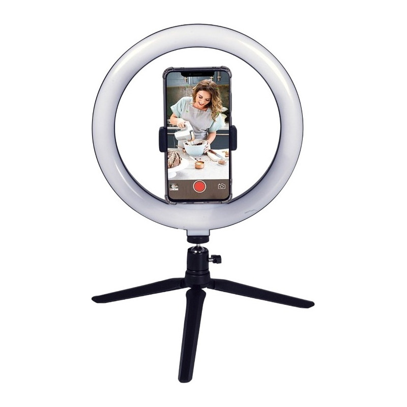 LED Selfie Ring Light Lampara de luz de fotografia USB con soporte para  teléfono