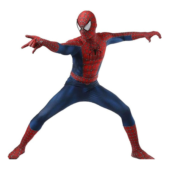 Adultos Spiderman Traje De Cosplay Medias Rojo Azul Disfraz1