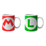 Tazas 11oz 2 Pack Combo Mario Bros Luigi Gamer