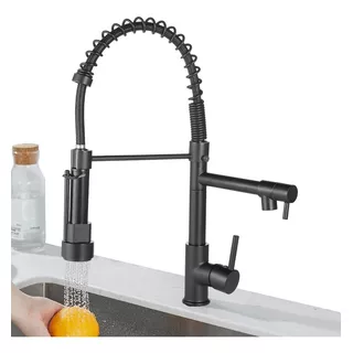 Grifo Baño Y Llave De Lavabo Manerales Monomando 2 Modos Negro