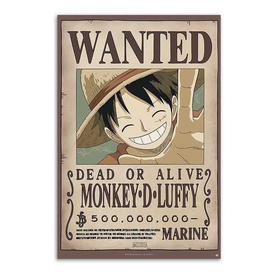 Poster Vinilo - Cartel Wanted Monkey D Luffy - One Piece