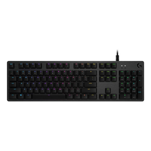 Teclado gamer Logitech G Serie G G512 QWERTY inglés US color carbón con luz RGB