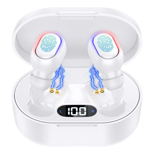 Audifonos Bluetooth In-ear Con Microfono Inalambricos 1hora Color Blanco