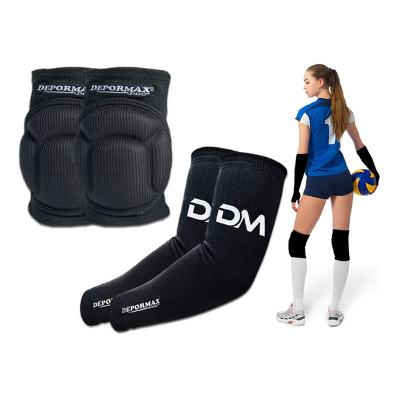 Kit De Vóley Vóleibol Rodilleras Mangas