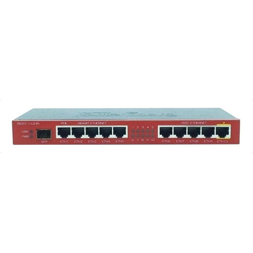 Router MikroTik RouterBOARD RB2011iLS-IN negro y rojo