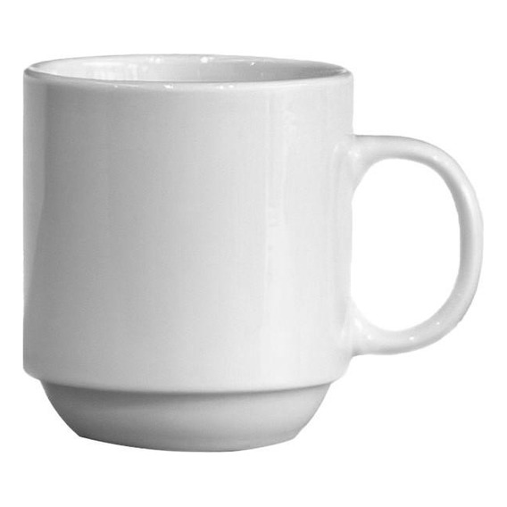 Set De 6 Mug Taza Café Té Apilable Porcelana 300ml Tower