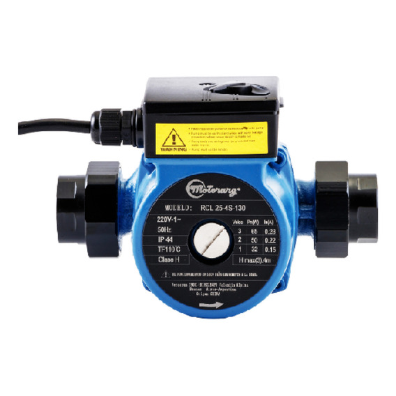 Bomba Centrifuga Recirculadora Calefaccion Motorarg Rcl 25-4 Color Azul Fase eléctrica Monofásica Frecuencia 50 Hz