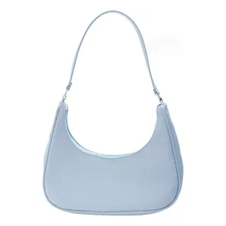 Bolsa De Hombro De Color Sólido Para Mujeres Pequeña Y Lige Azul