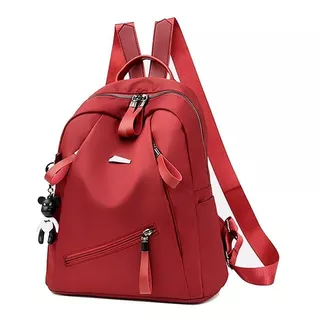 Mochila Casual Kivian Fashion Kv1410 Color Rojo Diseño Liso 10l