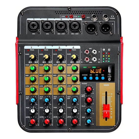 Audio Consola Mezclador Bluetooth Usb Mixer De 6 Canales