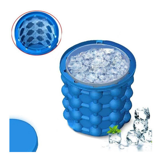 Hielera Flexible Portátil Conservar Cubos Ice Cube Color Azul