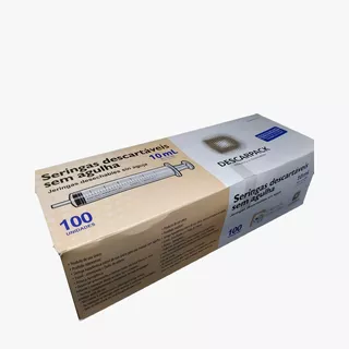 Seringa 10ml Descarpack Luer Slip Sem Agulha Caixa 300 Unid