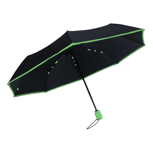 Paraguas Sombrilla P Lluvia Y Sol, Proteccion Uv Impermeable Color Verde Diseño De La Tela Lunares