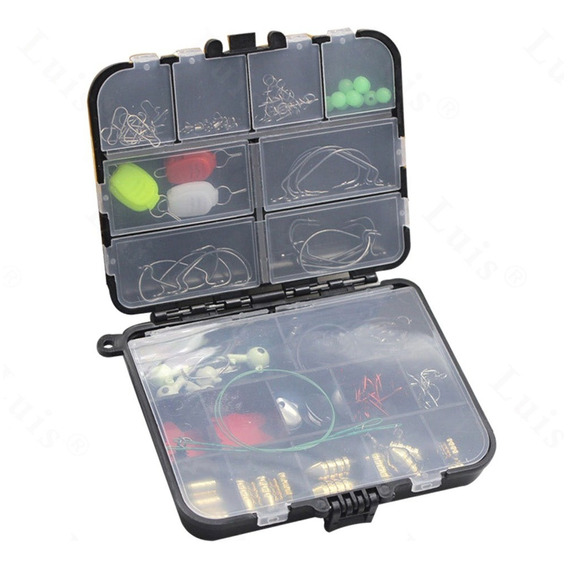 Kit 128 Unidades De Accesorios De Pesca Con Caja De Aparejos