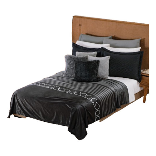 Cobertor Ligero Ultrasuave Ónix Poliéster King Size Concord Color Negro