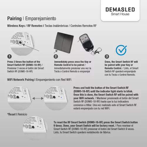 Interruptor Wifi Tuya Luces Inteligentes Domotica RF sin neutro