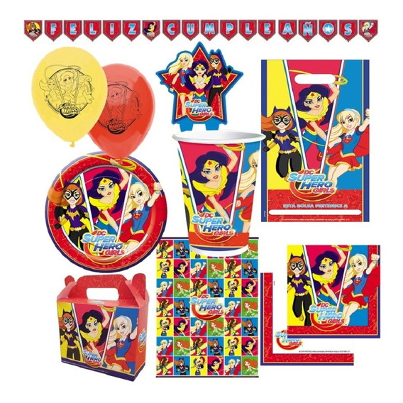 Pack Cumpleaños Dc Super Hero Girl X 30 Cotillón Activarte