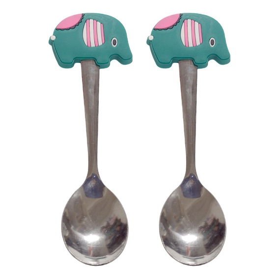 Set X 2 Cuchara Cucharita  Postre Comida Bebe Obelisco