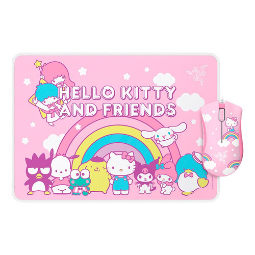 Kit De Mouse Razer Deathadder Essential Y Mouse Mat Goliathus Hello Kitty And Friends Edition.