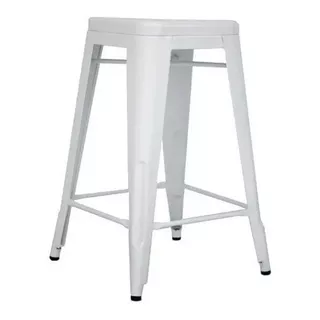 Banqueta Tolix Clásica 65 Cm Altura Color Blanco Mate X5