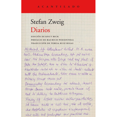 Diários, De Stefan Zweig. Editorial Acantilado, Tapa Blanda En Español, 2021