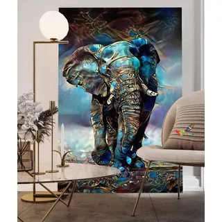 Cuadros Modernos Decorativos 0,60 X 0,40 Elefante Azul 