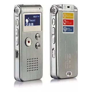 Mini Grabadora De Audio Digital Mp3 Pl 8 Gb Color Plateado