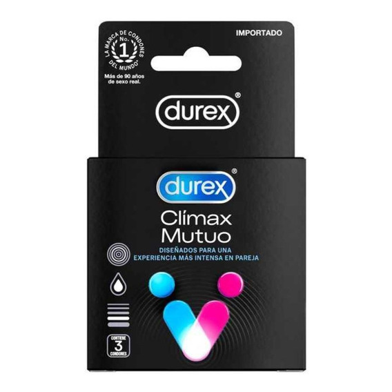 Durex Climax Mutuo Condones Preservativos 3 Unidades