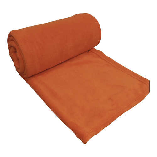 Frazada Mantra Microfibra color naranja con diseño liso de 220cm x 160cm