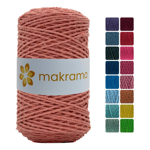 Makrama Cuerda De Algodón Para Macramé 2mm 500g Colores Color Rosa Salmón